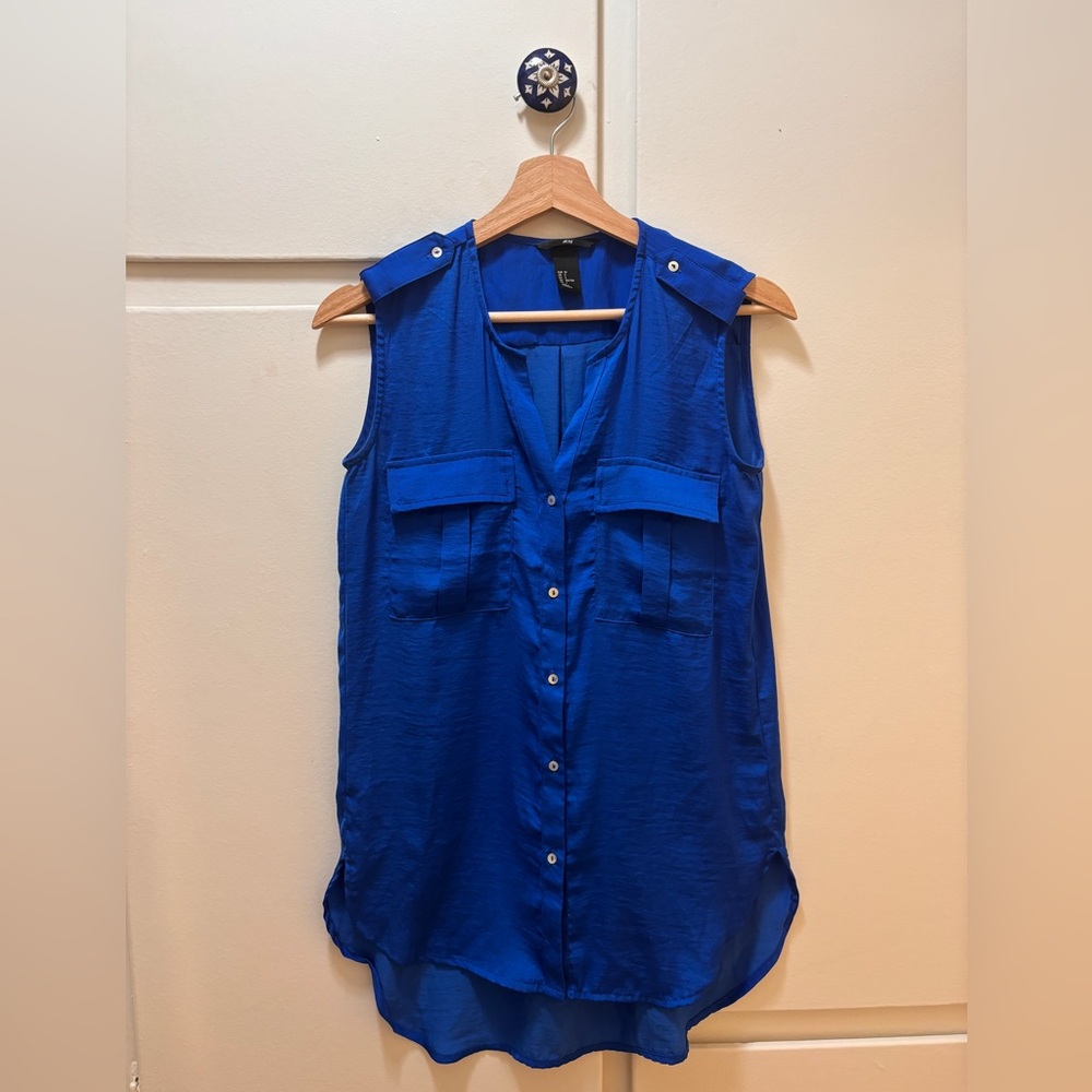 H&M Royal Blue Sleeveless Blouse